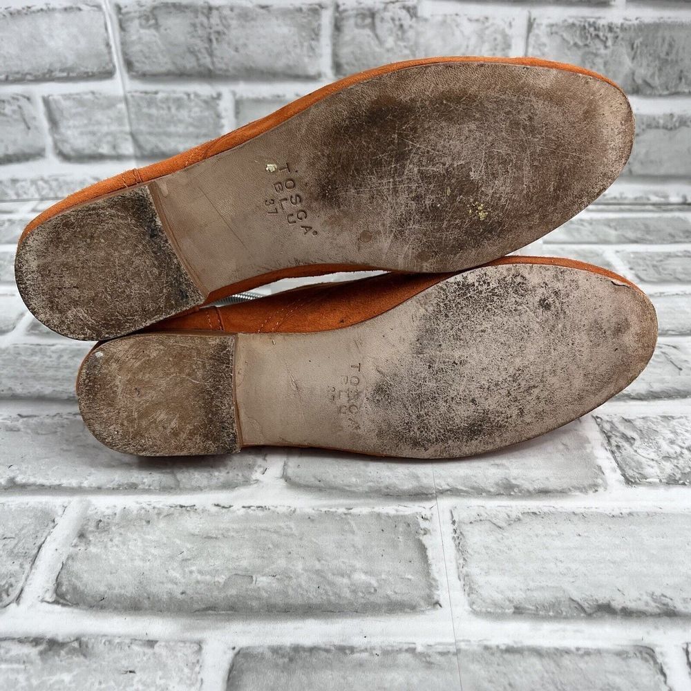Tosca Blu Women's Size 37/ US 6.5 Orange Suede Flat Lace Up Loafer Oxfords - Picture 6 of 12
